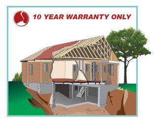 Diagram representing the structural components covered by a 10 year StrucSure new home warranty
